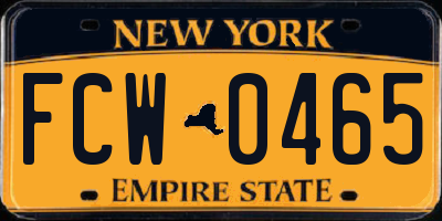 NY license plate FCW0465