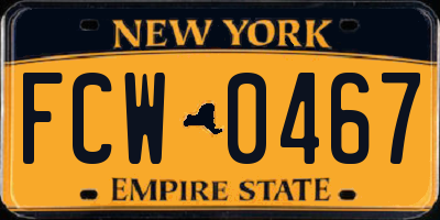 NY license plate FCW0467