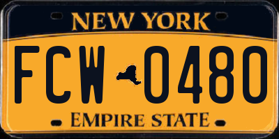 NY license plate FCW0480