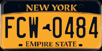 NY license plate FCW0484