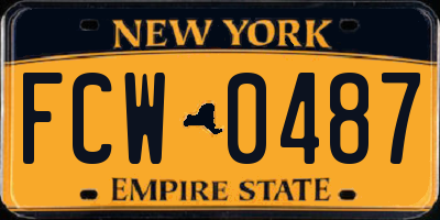 NY license plate FCW0487
