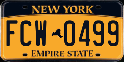 NY license plate FCW0499