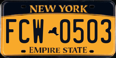 NY license plate FCW0503