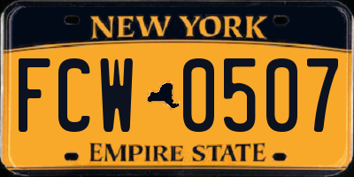 NY license plate FCW0507