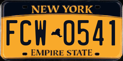 NY license plate FCW0541