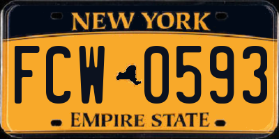 NY license plate FCW0593