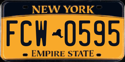 NY license plate FCW0595