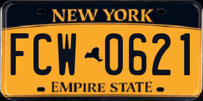 NY license plate FCW0621