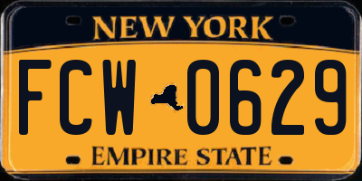 NY license plate FCW0629