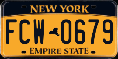 NY license plate FCW0679