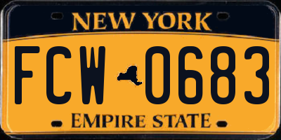 NY license plate FCW0683