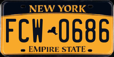 NY license plate FCW0686