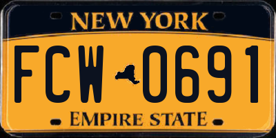 NY license plate FCW0691