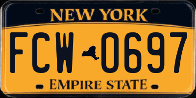 NY license plate FCW0697