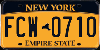 NY license plate FCW0710