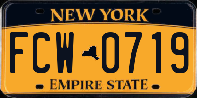 NY license plate FCW0719