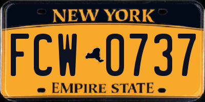 NY license plate FCW0737