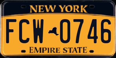 NY license plate FCW0746