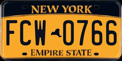 NY license plate FCW0766