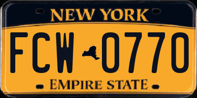 NY license plate FCW0770