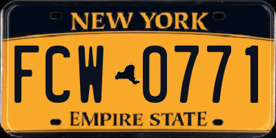 NY license plate FCW0771