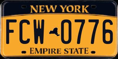NY license plate FCW0776