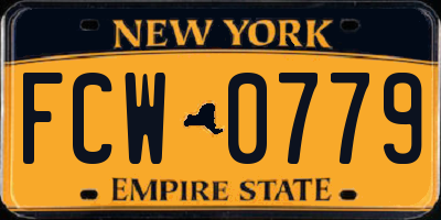 NY license plate FCW0779