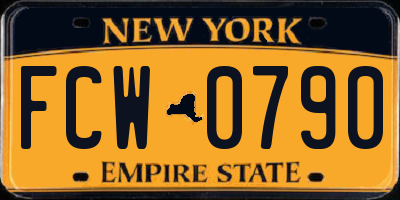 NY license plate FCW0790