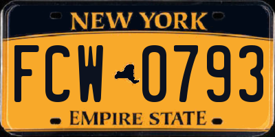 NY license plate FCW0793