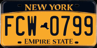 NY license plate FCW0799
