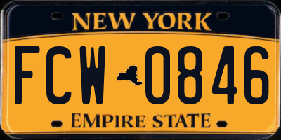 NY license plate FCW0846