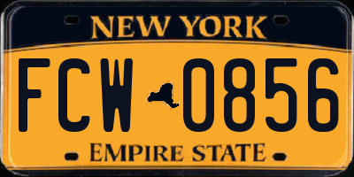 NY license plate FCW0856