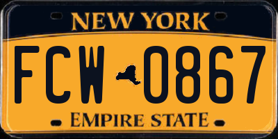 NY license plate FCW0867