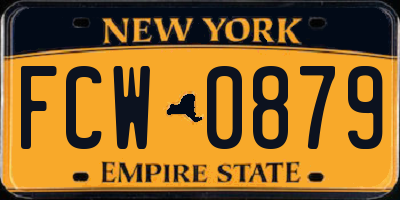 NY license plate FCW0879