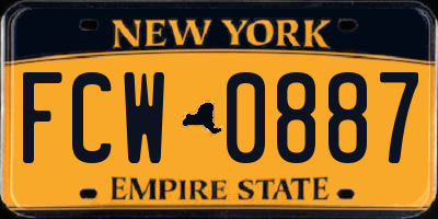 NY license plate FCW0887