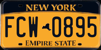 NY license plate FCW0895