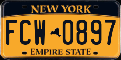 NY license plate FCW0897