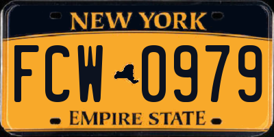 NY license plate FCW0979