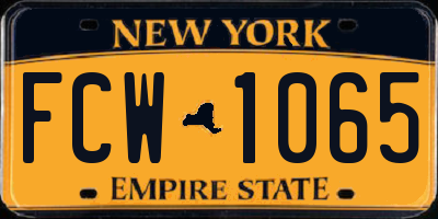 NY license plate FCW1065