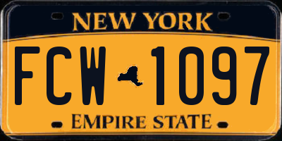 NY license plate FCW1097
