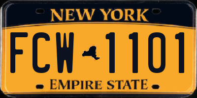 NY license plate FCW1101