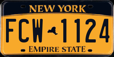 NY license plate FCW1124