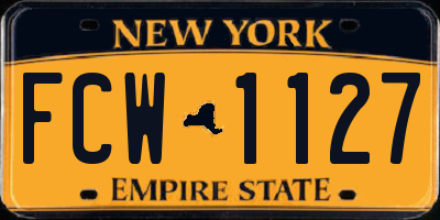 NY license plate FCW1127