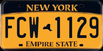 NY license plate FCW1129