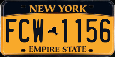 NY license plate FCW1156
