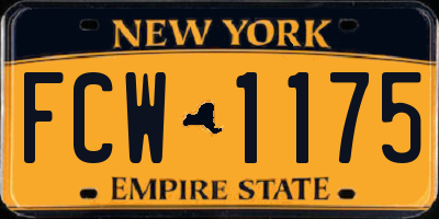 NY license plate FCW1175