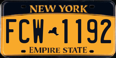 NY license plate FCW1192