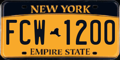 NY license plate FCW1200