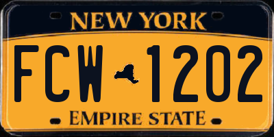 NY license plate FCW1202