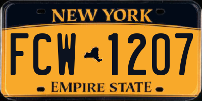 NY license plate FCW1207